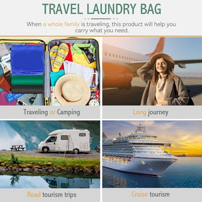 Isink Extra Large Laundry Bag With Handles, Heavy Duty, Travel Laundry Bag for Dirty Clothes, 28" x 40" (Green) - color: Extra Large Laundry Bag With Handles (Green)