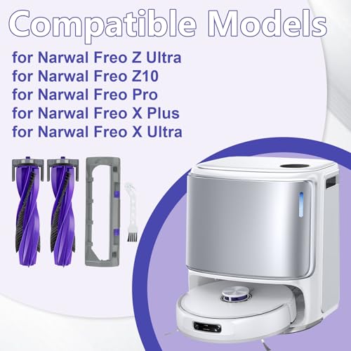 Accessories for Narwal Freo Z10, Freo Z Ultra, Freo X Plus, Freo X Ultra, Freo Pro Robot Vacuum Cleaner, Freo Z Ultra Replacement Part, 2 Main Brushes, 1 Main Brush Cover - color: Main Brush and Main Brush Cover