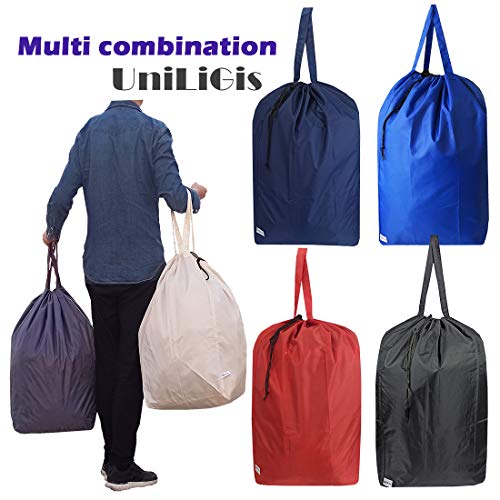 Tear Proof Nylon Laundry Bag with Handles (2 Pack),Travel Laundry Bag with Drawstring Closure,Dirty Clothes Bag Fit Most Laundry Hamper or Basket,27.5x34.5 in,Blue Aqua - color: Blue Aqua (2 Pack)