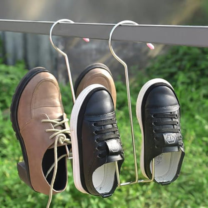 Stainless Steel Shoe Drying Rack 4 Pack, Shoe Hanger(Silver B) - color: Silver B