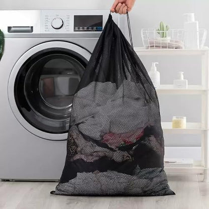 Mesh Laundry Bag, 24"x35", Black - color: Black-N