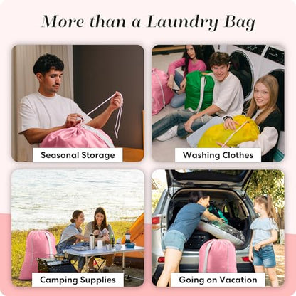 Handy Laundry Bag with Shoulder Strap 30"x40", Extra Large, Pink - color: Pink, size: 1-Pack
