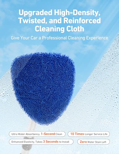 AstroAI 5pcs Windshield Cleaner Tool & Car Window Cleaning Kit - style: with a Mirror Squeegee