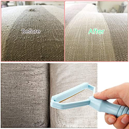2 Pack Portable Lint Remover, Manual Fabric Shaver, Reusable Pet Hair Remover for Carpet, Clothing, Furniture, Couch Blue Pink 2pcs - color: Blue Pink 2pcs