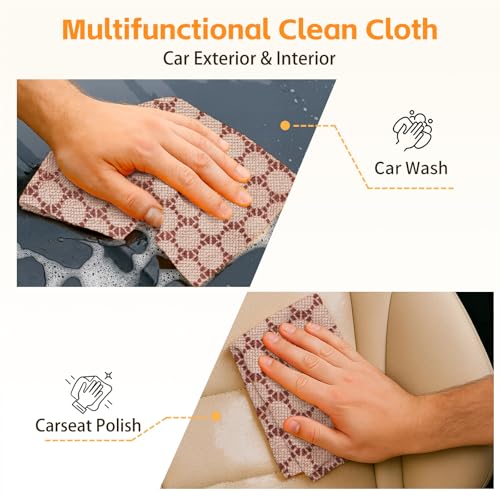 Viraelive Microfiber Cleaning Cloth Roll, 50 Pack, Brown Dot, 12"x12" - color: Brone Dots