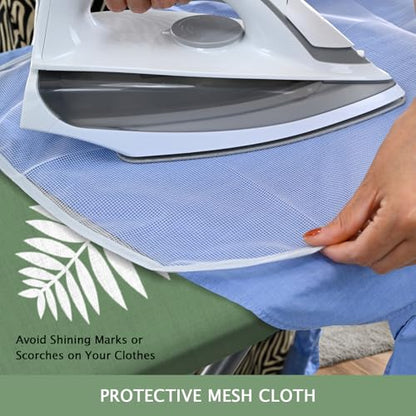 SheeChung 12.5"x32" Small Ironing Board Cover and Pad,Mini Iron Board Cover - color: Green+leaf, size: 32"L x 12.5"W