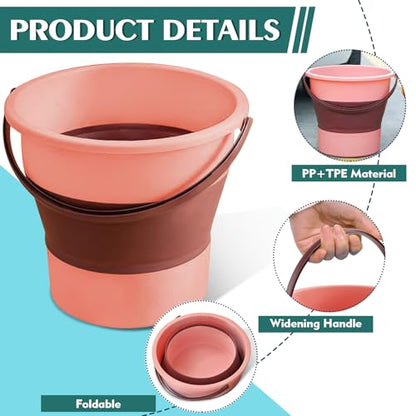 Collapsible Bucket 3PCS 1.3 Gallon/5L Small Foldable Cleaning Buckets - color: Small 3pcs
