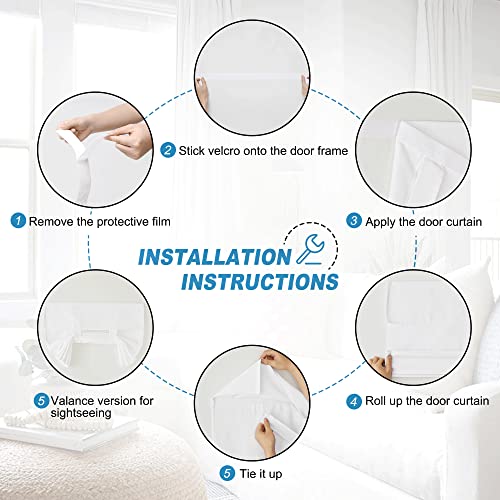 RYB HOME Door Window Curtains Privacy Sunlight Shades for Classroom Cover - color: White, size: 26"W x 20"L (Pack of 1)