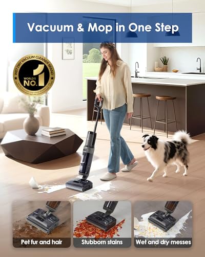 Tineco Floor ONE i6 Stretch Wet Dry Vacuum Cleaner, Vacuum & Mop All in One, 20kpa Powerful Suction, Up to 40 Minutes Runtime, 180° Lay-Flat, Anti-Tangle Design, Full-Path Self-Cleaning&185℉ Flashdry - style: Floor One i6 Stretch