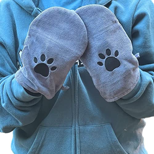 Penny & Niko Microfiber Pet Towel Mitts - Paw Cleaning and Drying Mitts/Gloves for Dogs and Cats (Gray, Standard - 4 Pack) - color: Gray, size: Standard - 4 pack