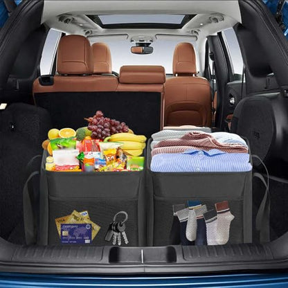 LHZK Standing Extra Large Utility Tote Bag with Metal Wire Frame and the Sides Rinforced, Extra Large Tote Bag with Handle, Reusable Grocery Bags Foldable, Beach Bag, Car Tote (Grey) - color: Dark Gray, size: 22.5''x10.5''x12''-1 Pack