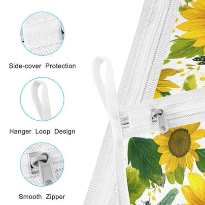 Mesh Laundry Bags Lingerie Bags for Washing Delicates 2 PCS Durable Wash Bag with Zipper Small and Medium Washable Cute Yellow Sunflowers and Dragonflies - color: Cute Yellow Sunflowers and Dragonflies