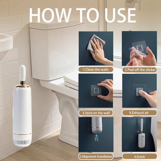 Toilet Brush and Holder Set, Toilet Bowl Brush with Long Handle, High-End Modern Silicone Toilet Brush Set, Non-Scratch Hygienic(Matte White + Silver, A),Father's Day - color: Matte White + Silver
