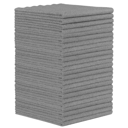 Orighty Microfiber Cleaning Cloth - 24 Pack, Grey Cleaning Rags 12x11 inch - color: Grey, size: 24 Pack