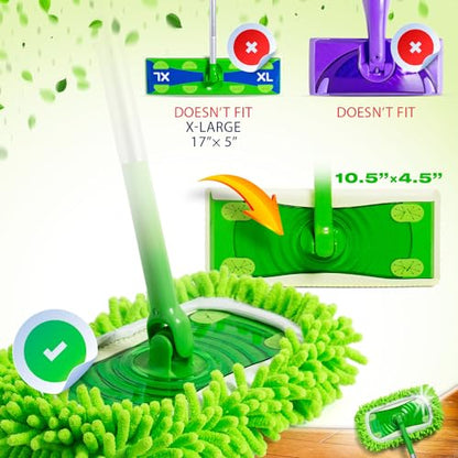 VanDuck Reusable Microfiber Dust Mop Refill for Swiffer Sweeper (2-Pack) - color: Dry Duster (Green), size: 2 Count (Pack of 1)
