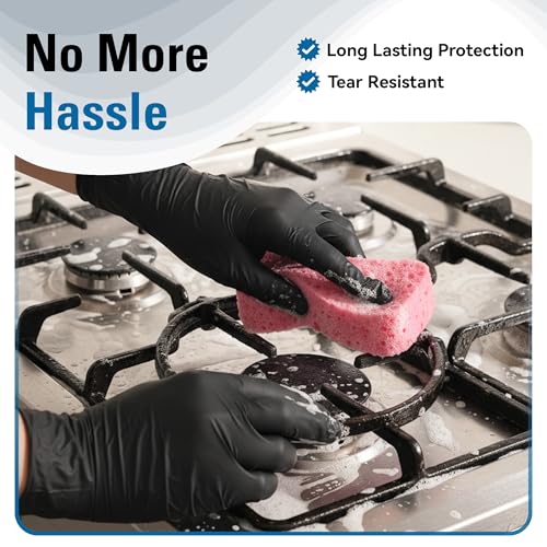 SWIFTLITE Nitrile Gloves Disposable Latex Free, Black - size: X-Large