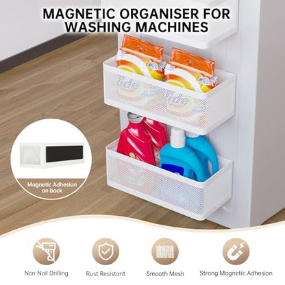 Magnetic Shelf for Washing Machine, White, L11in*W4.9in*H3.9in - color: White, size: L11in*W4.9in*H3.9in