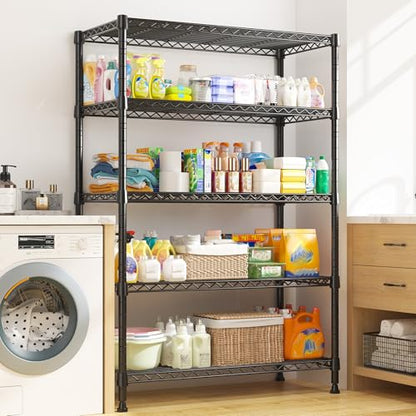 REIBII 31.5" W 5-Tier Storage Shelves, 1000 lbs, Adjustable, for Pantry - size: 5 Tier-15.7"D x 31.5"W x 71"H
