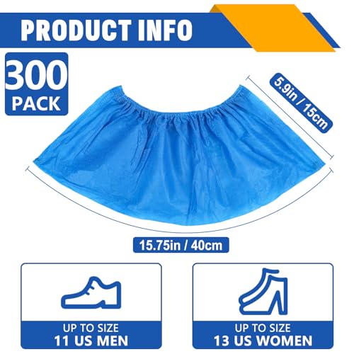 300 Pack(150 Pairs) Shoe Covers Disposable, Non-woven Fabric Shoes Covers - color: 300 Pack(150 Pairs)