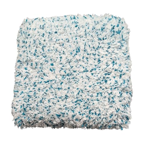 -The Wash Boss Premium Microfiber Car Wash Pad - Plush Korean Fabric,10x10 inches, 1000 GSM, Ultra-Absorbent, Scratch-Free, Safe for Paint – Teal & White (1-Pack)
