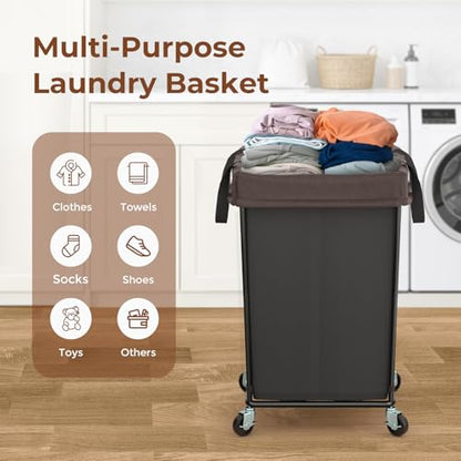 Rolling Laundry Basket with Wheels, 160L Rolling Laundry Hamper with Wheels - color: Black, size: 160L