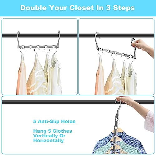 10 Pack Space Saving Hangers, Closet Organizers & Storage for Clothes, Gray - color: Gray