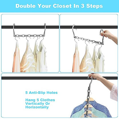 10 Pack Space Saving Hangers, Closet Organizers & Storage for Clothes, Gray - color: Gray