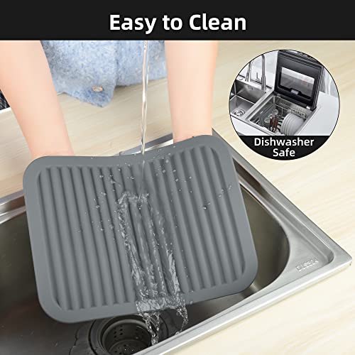 Silicone Trivets for Hot Dishes, Pots and Pans, Hot Pads for Kitchen Counter, Heat Resistant Trivets for Quartz Countertops, Hot Pads, Silicone Pot Holders Mats, Teal Table Trivet Mat, Set 2 - color: A04: Rectangular-teal