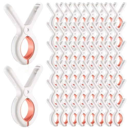 Tanlade 48 Pcs Beach Towel Clips for Beach Chairs Beaches Towel Chair Clip Pool Chair Clips Plastic Clothes Pins Heavy Duty Laundry Quilt Drying Clothespin Holder to Dry Laundry on Clothesline(Orange) - color: Orange
