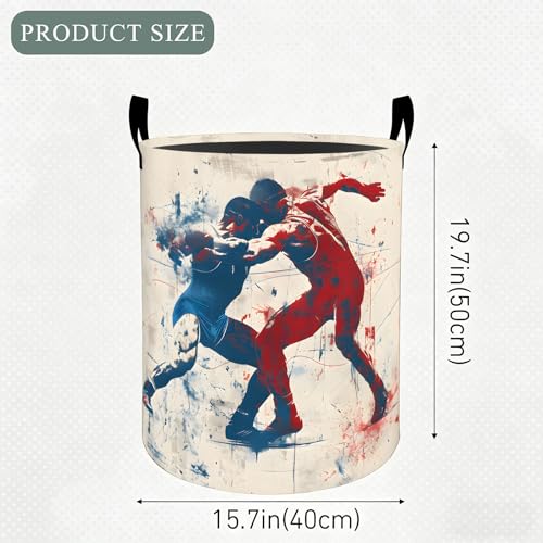Ice Skating Laundry Basket Hamper, Organizer Bins Gifts for Women Kids, Winter Sports Art Foldable Waterproof Clothes Hamper Handles Storage Bucket for Bedroom Bathroom Room Decor 19.7"x15.7" - color: Ice Skating