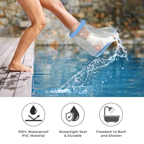 Sumifun Waterproof Foot Cast Covers for Shower Adult with Non-slip Padding Bottom, Watertight Ankle Cast Protector Keep Wounds Dry - color: Adult Short Foot（6.5 Inch）