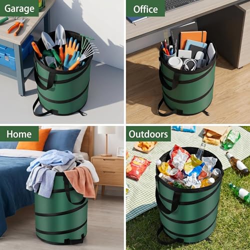 Collapsible Pop Up Outdoor Trash Can 13 Gallons-with Zippered Lid - size: 13 Gallons-With Lid