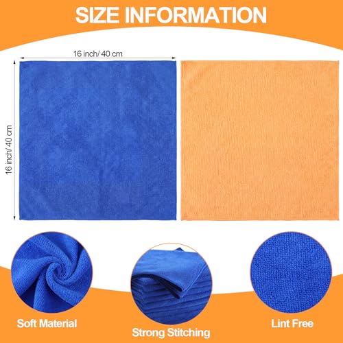 Nuenen Car Microfiber Clean Cloths, Yellow,Blue, 16 x 16 Inch, 60 Pcs - color: Yellow,blue, size: 16 x 16 inches