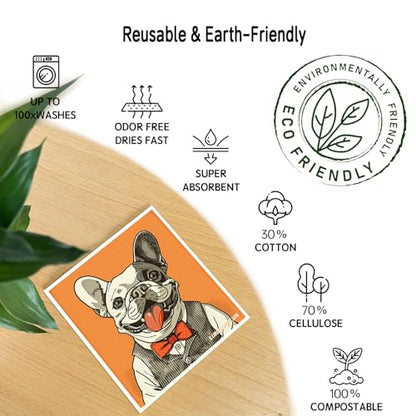 Swedish Dishcloths for Kitchen 6 Pack, Reusable Paper Towels Super Absorbent, Biodegradable Quick Drying Washable Dish Cloths Dishwasher Safe, Ideal Practical Housewarming and Hostess Gifts(Dog) - color: Dog Theme