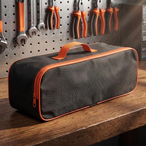 Veemoon Car Vacuum Handheld Tool Bag, Auto Cleaner Storage Bag Pouch Portable Tear Resistant Oxford Carrying Case Small Wet Dry Vacuum Organizer with Zipper for Sweeper Air Pump Detailing, 16.5"