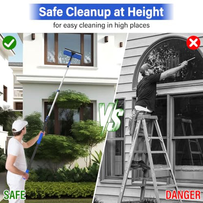 26FT High Window Washing Kit with Extension Pole