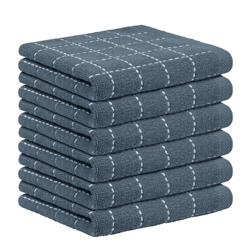 Nialnant 6 Pack Terry Kitchen Towels,Dish Cloths for Washing Dishes - color: Grey, size: 12 x 12 in - 6PCS
