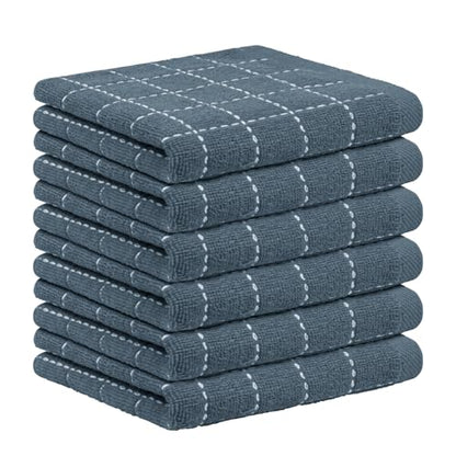 Nialnant 6 Pack Terry Kitchen Towels,Dish Cloths for Washing Dishes - color: Grey, size: 12 x 12 in - 6PCS