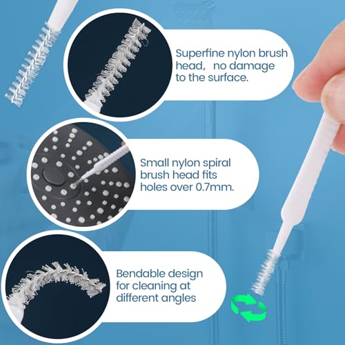 30 Pcs Shower Head Cleaning Brush, Shower Head Cleaner Tool Multifunctional Shower Head Cleaning Brushes for Household Bathroom - color: White,30pcs