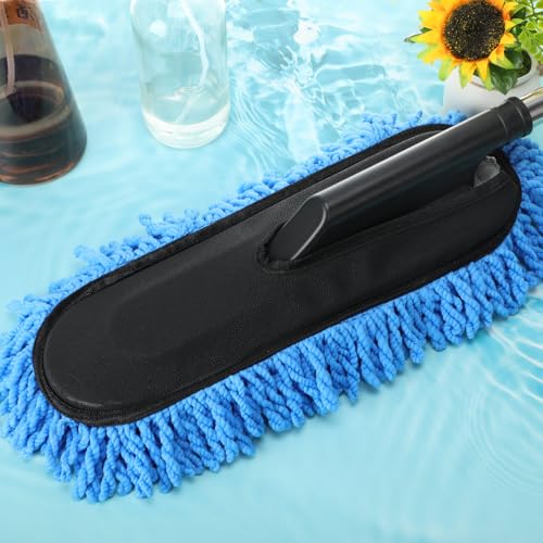 Tanlade 4 Pack Microfiber Car Duster Exterior Scratch Free, Blue - color: Blue