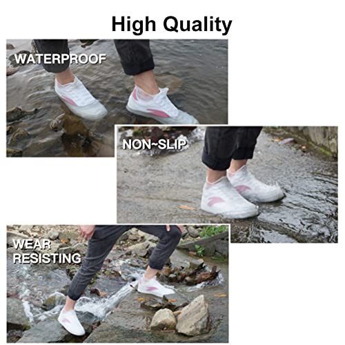 VBoo Waterproof Shoe Covers, Non-Slip Water Resistant Overshoes Silicone Rubber Rain Shoe Cover Outdoor cycling Protectors apply to Men, Women, Kids (X-Large, Yellow) - color: Yellow, size: X-Large