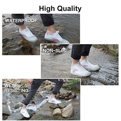 VBoo Waterproof Silicone Non-Slip Rain Shoe Covers - color: Blue, size: Medium