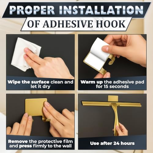 Stainless Steel Shower Squeegee, Glass, Silicone, 12 Inch (Gold) - color: Gold, size: 12 Inch