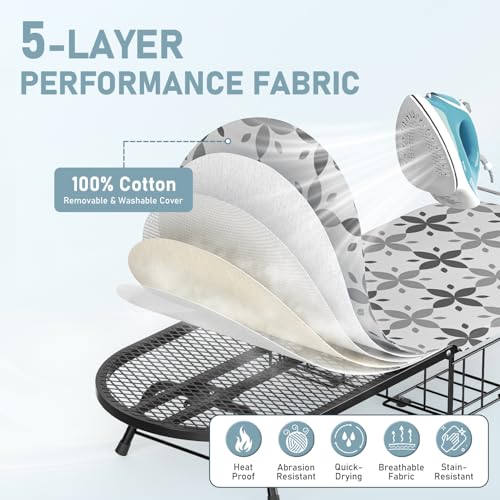 Tabletop Ironing Board with Iron Holder, Foldable Mini Small Iron Board, Iron Rest & Hanger Hook, Heat Dirt Resistant Cover, Portable for Travel Apartment Sewing Laundry - color: Gray