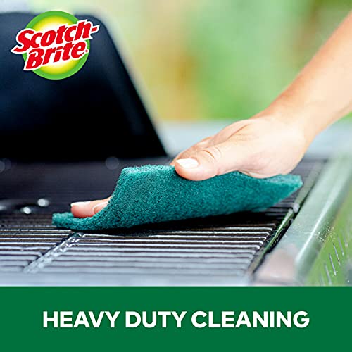 Scotch-Brite Heavy Duty Scouring Pad, Dish Scrubber for Kitchen+ Outdoor, 8 Scrub Pads for Uncoated Pots and Pans, Cast Iron Cooktops, Grill Grates,Oven Racks, BBQ, Durable, Long-Lasting (Pack of 2) - size: 8 Pads (Pack of 2)