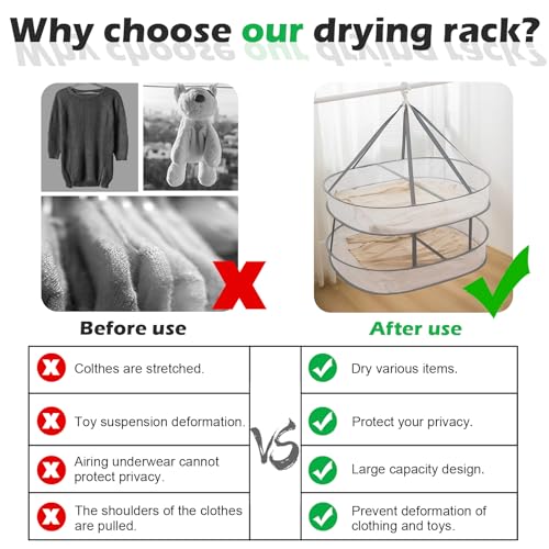 1Tier Clothes Drying Rack Foldable 31.5" Mesh Clothes Hanging Dryer - size: 1 Tier