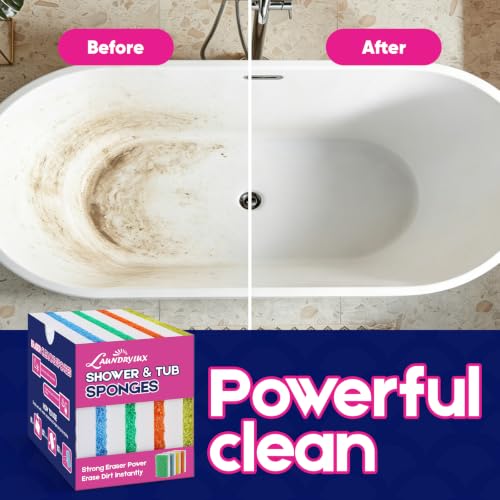 LAUNDRYLUX Magic Sponge Erasers, 8 Pack Dual-Sided Shower & Tub Cleaner - size: 8 Count
