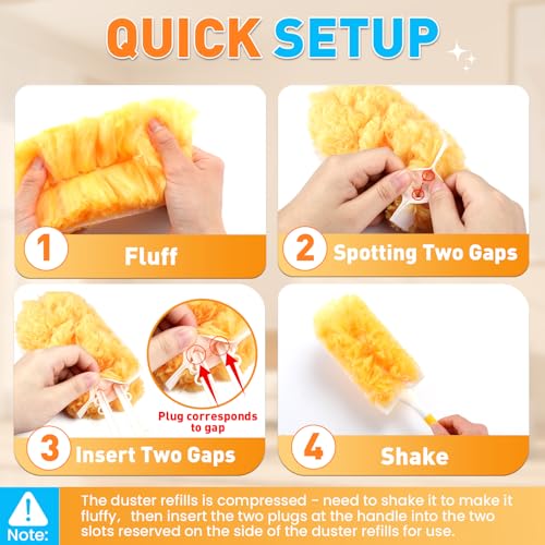 Alotiki Duster Refills, 160 Count 360° Dusters for Cleaning with 4 Handle - size: 160P