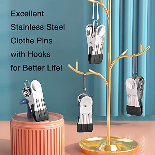 30PCS Small Clothes Pin with Hook for Easy Hanging