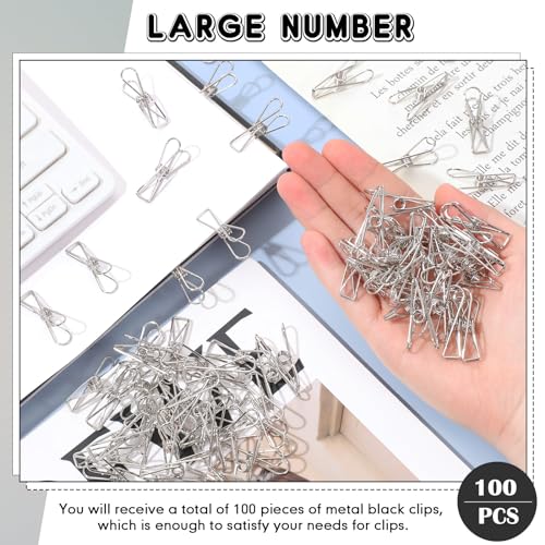 Sabary 100 Pcs Paper Clip Metal Wire Clothespin,Small,Silver - color: Silver, size: Single Size (Small)